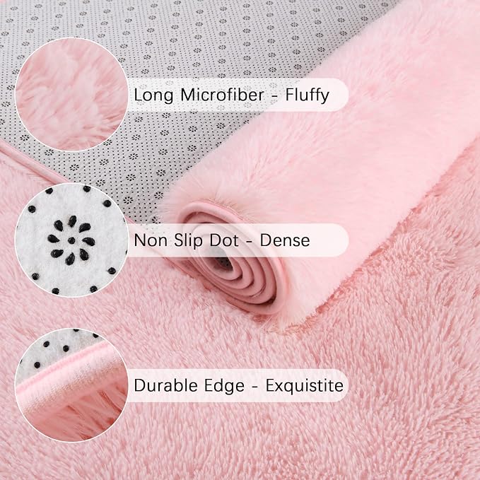 Chicrug Soft Runner Rug for Bedroom Living Room Plush Fluffy Rugs 2x4 | Shag - Image 6