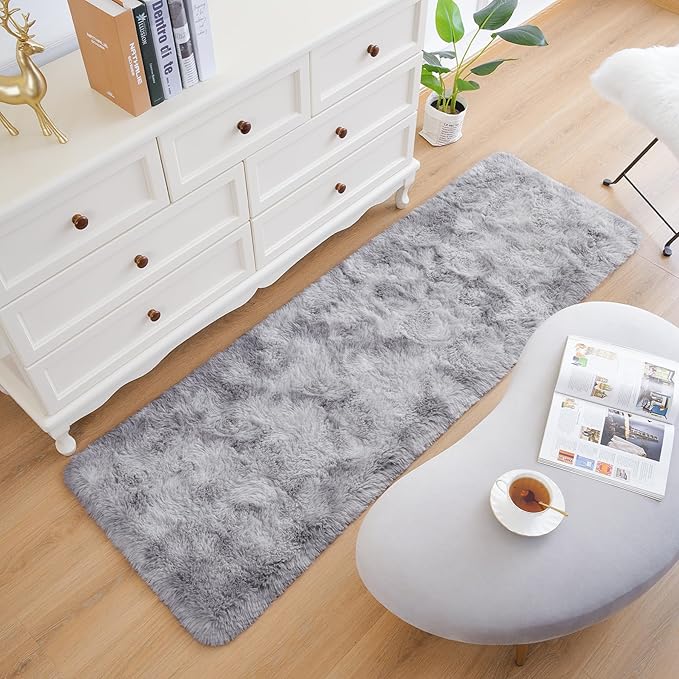 Chicrug Soft Runner Rugs for Bedroom Living Room Plush Fluffy Rug 2x8 | Shag - Image 3