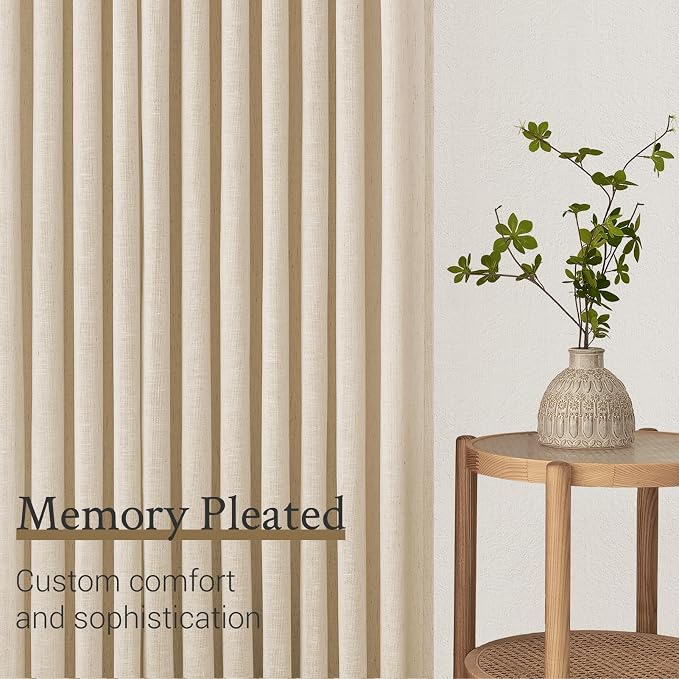 95 Inches Long Pinch Pleated Semi Sheer Curtains - Image 3