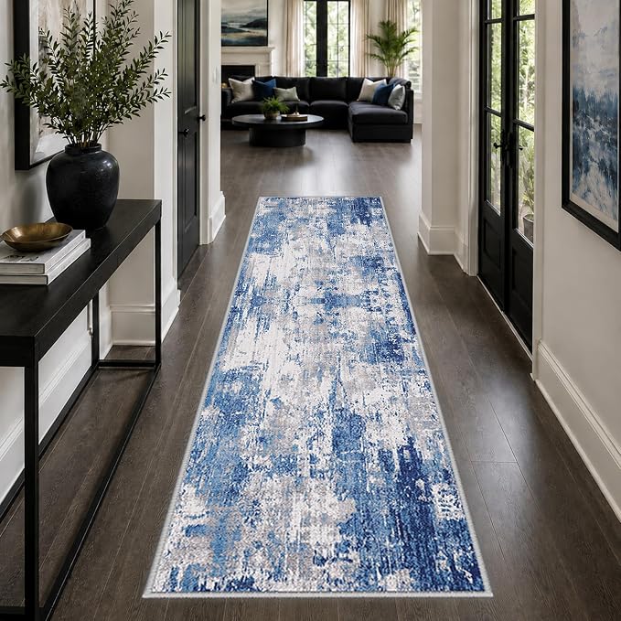 RELEANY Washable Runner 2'x8' Abstract Area Rug by RELEANY