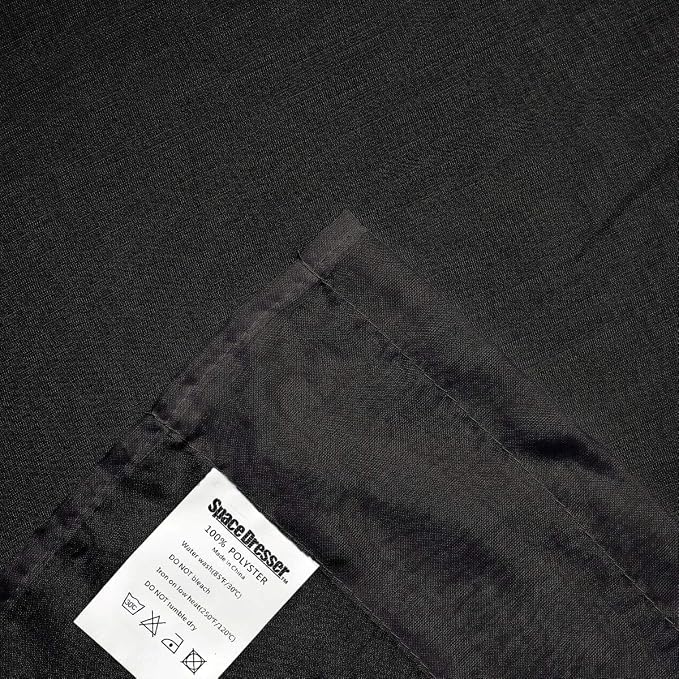 SpaceDresser Black Sheer Curtains 4 Panels Rod Pocket Semi-Sheer Curtain 45 - Image 5