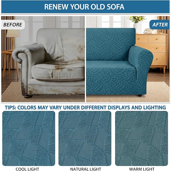 ZNSAYOTX 1 Piece Stretch Loveseat Covers - Image 5