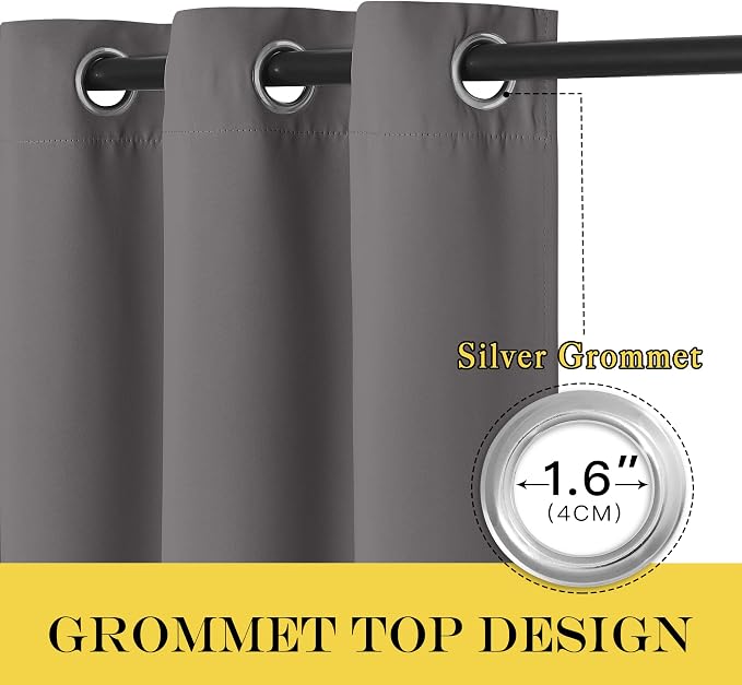 NICETOWN Grey Blackout Curtain & Drape - Image 3
