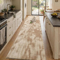 2x10 Tie-dye Beige Runner Rug Washable Non-Slip by Unknown
