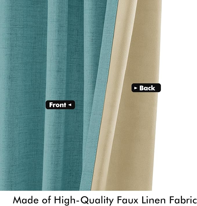 MIULEE 100% Blackout Linen Curtains - Image 6