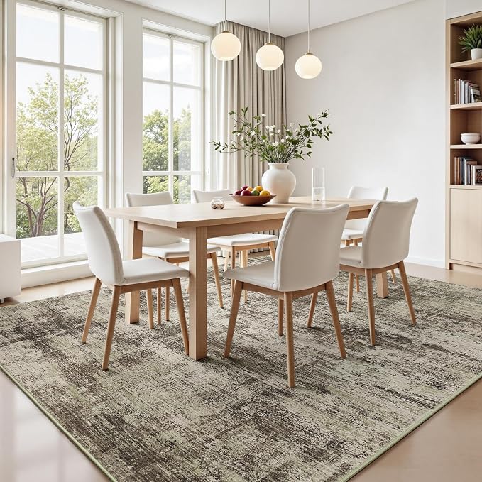 9x12 Area Rug for Living Room, Abstract Washable Non-Slip Large Rugs, Dining - Image 3