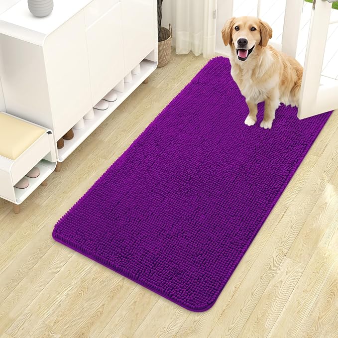 OLANLY Dog Door Mat for Muddy Paws 40x24, Super Absorbent Chenille Mud Mat | by OLANLY