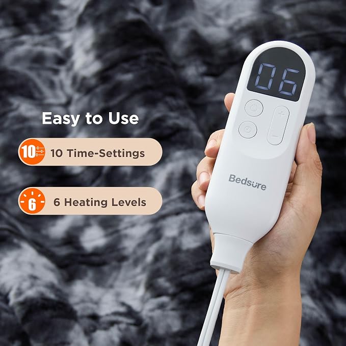 Bedsure Faux Fur Heated Blanket Full Size, Fast Heating Electric Blanket Full - Image 4