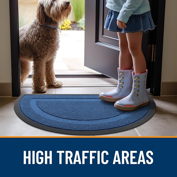 OLANLY Half Circle Front Door Mat Outside 33x21 All-Season Rubber Doormat | - Image 6