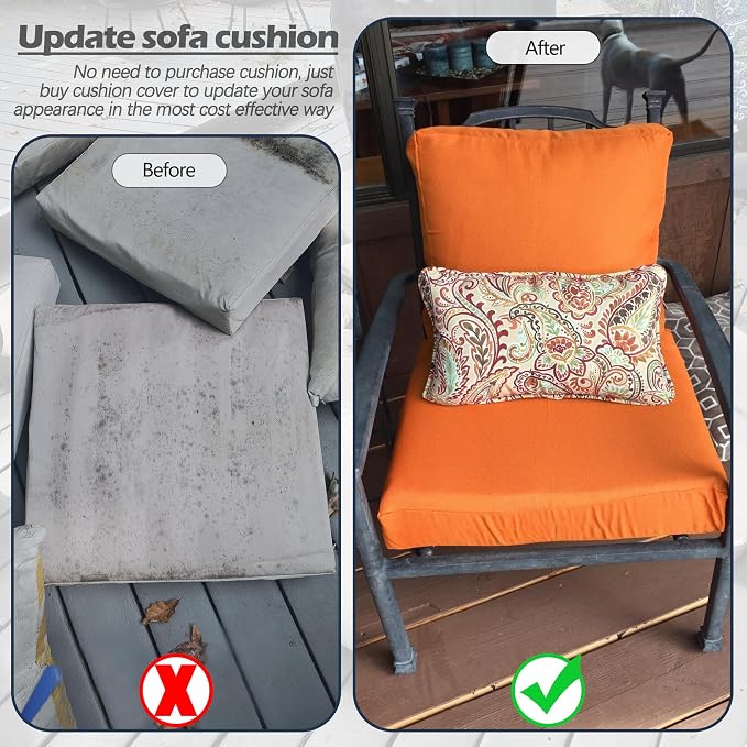 Sqodok Outdoor Cushion Covers 24x24 inch, Wicker Chair - Image 8