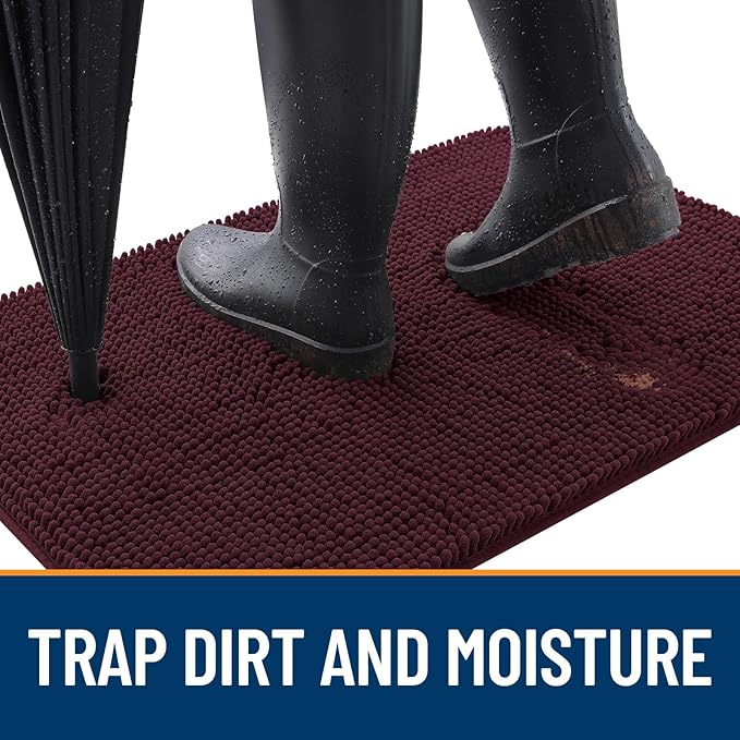 OLANLY Dog Door Mat for Muddy Paws 47x20, Super Absorbent Chenille Mud Mat | - Image 2