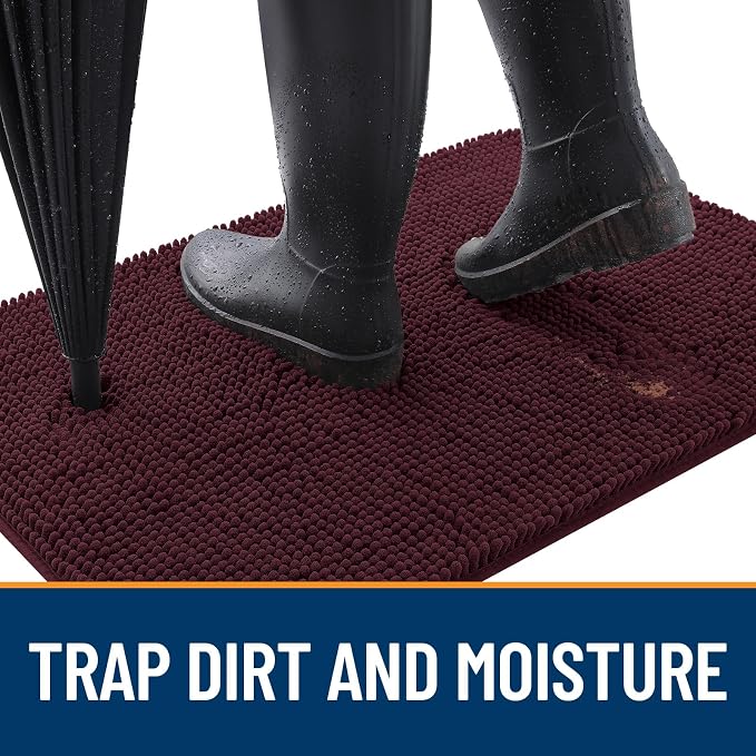 OLANLY Dog Door Mat for Muddy Paws 59x32, Super Absorbent Chenille Mud Mat | - Image 2