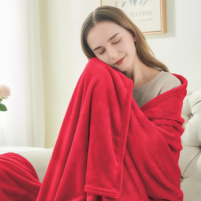BEDELITE Fleece Blanket Soft Plush Full Bed Blanket Red 84"x90" | Ultra Soft - Image 9