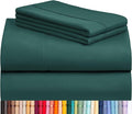 LuxClub 3 PC Sheet Bed Sheets Deep Pockets Wrinkle Free-Kids-Fitted Sheets Machine Washable Hotel Bedding Silky Soft - Emerald Twin