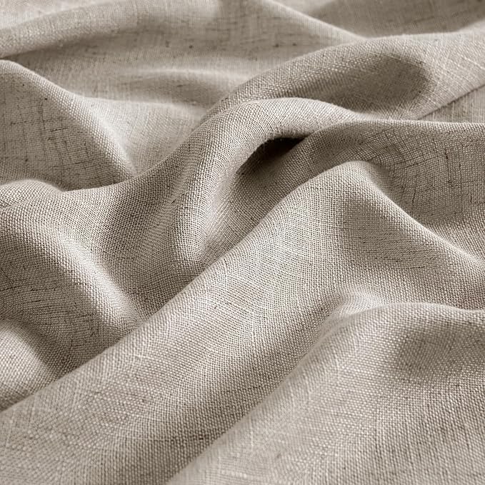 MIULEE Burlywood Birch Linen Curtains 52x96 Inch Long 2 Panels - Image 4