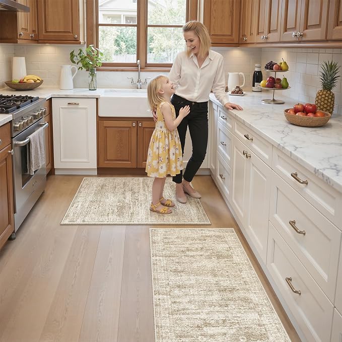 Kitchen Rugs Sets of 2, 2x3 2x4 Rug Runner, Dining Room, Soft Runner Rug - Image 5