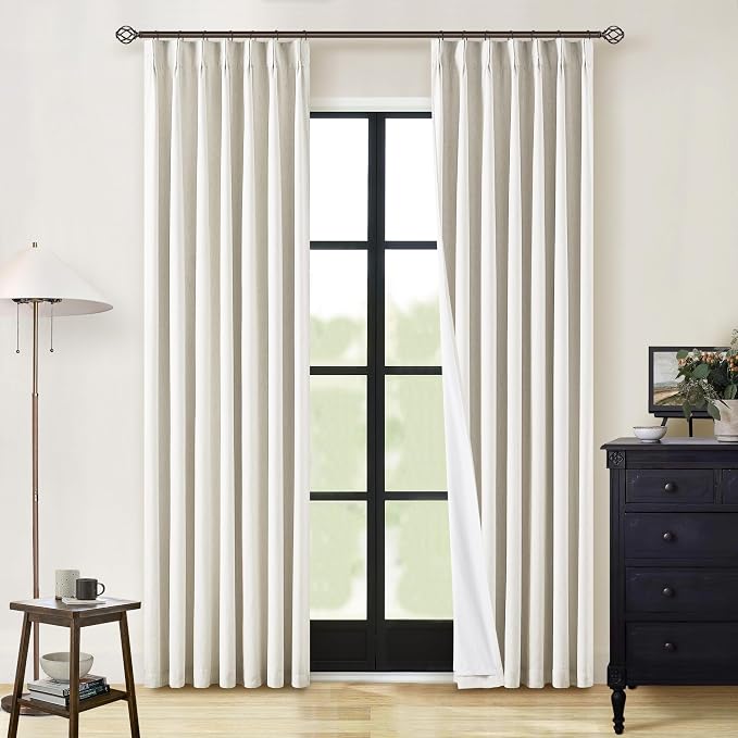 Natural Linen 100% Black Out Curtains 86 Inches Long 2 Panels Set | Pinch - Image 7
