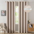 MIULEE 100% Blackout Linen Curtains by MIULEE