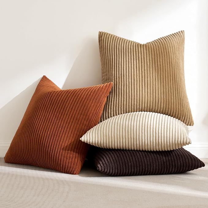 MIULEE Fall Decorative Throw Pillow Covers Chocolate Brown Rust 20x20 | Set of 4 - Image 7
