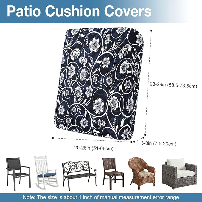 Waterproof Outdoor Cushion Covers, Stretch Patio Slipcovers | UV Resistant - Image 6
