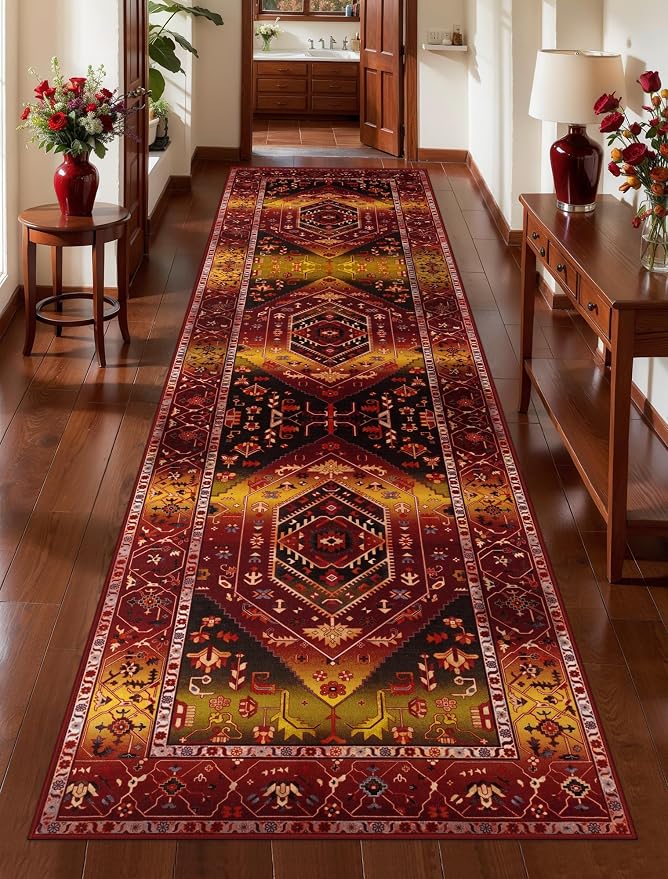 SERISSA 2'6"x10' Washable Non Slip Boho Runner Rug by SERISSAHomeDecorCollection