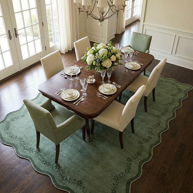 GarveeHome 6x9 Scalloped Area Rug Soft Washable Rug - Image 3