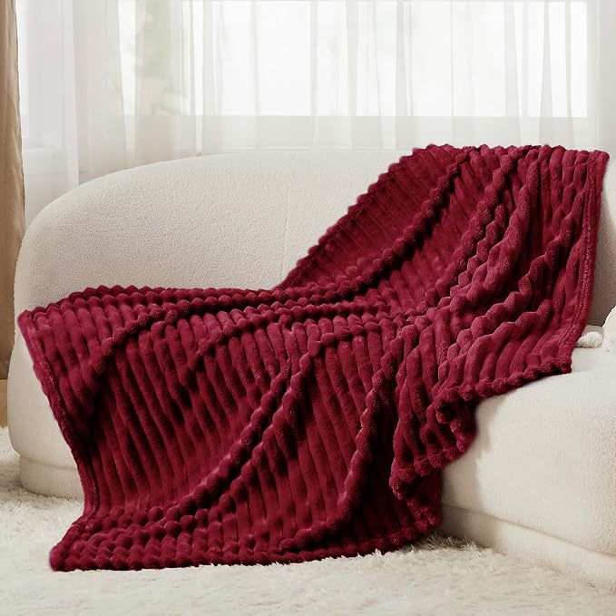 Bedsure Soft Twin XL Blanket for Bed Dorm Deep Red 66"x90" | Birthday Gifts for - Image 5