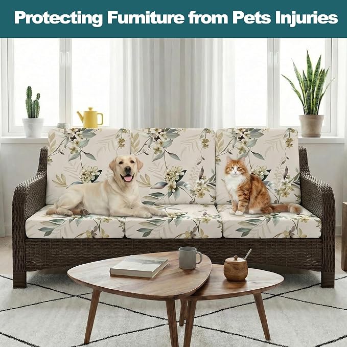 CALBODE 12 Pcs Stretch Indoor/Outdoor Seat Cushion Covers, - Image 6