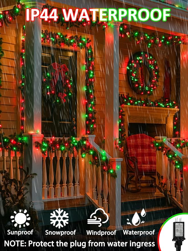 240LED Smart Color Changing Christmas Lights App Controlled, 95FT Waterproof RGB Twinkle String Light Music Sync Multiple Modes, Christmas Lights with Remote & Timer Indoor Outdoor Xmas Decorations