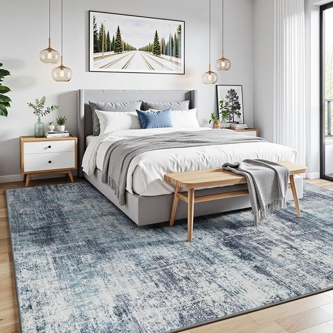 9x12 Area Rug for Living Room, Abstract Washable Non-Slip Large Rugs, Dining - Image 2