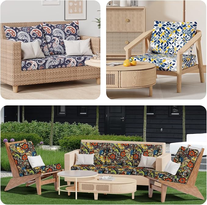 8Pcs Outdoor Cushion Covers, Stretch Patio Furniture Couch Chair Slipcovers | - Image 8