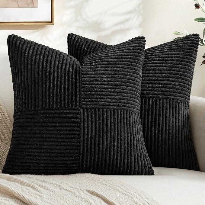 MIULEE Black Decorative Throw Pillow Covers by MIULEE