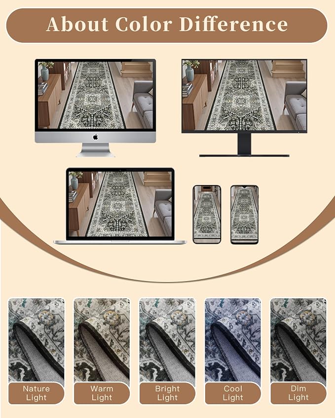 Madane Washable Runner Rugs 2x10 - Image 10