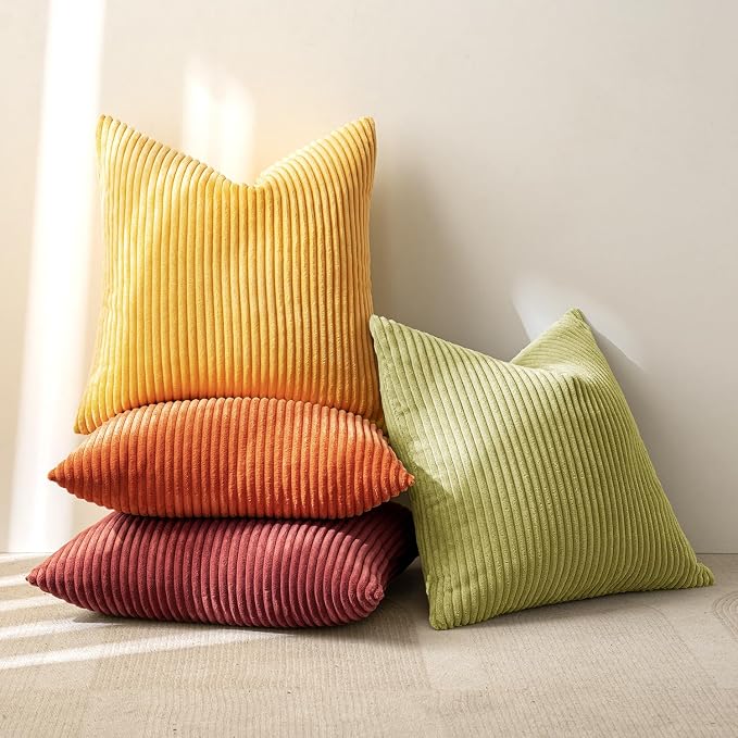 MIULEE Fall Decorative Throw Pillow Covers Yellow Orange Rust 20x20 | Set of 4 - Image 4