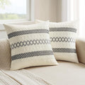 MIULEE Set of 2 Gray Boho Decorative Pillow Covers 18x18 Inch | Farmhouse Couch by MIULEE
