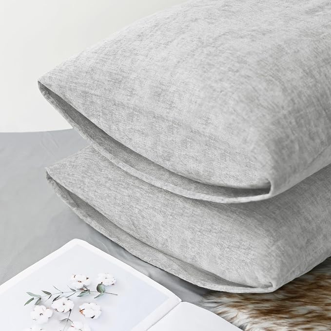 CaliTime Decorative Throw Pillow Covers 26 X 20 Inches Moonbeam Gray | Pack of 2 - Image 4