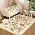 DUKINO 3x5 Area Rug, Floral Washable Rug by DUKINO