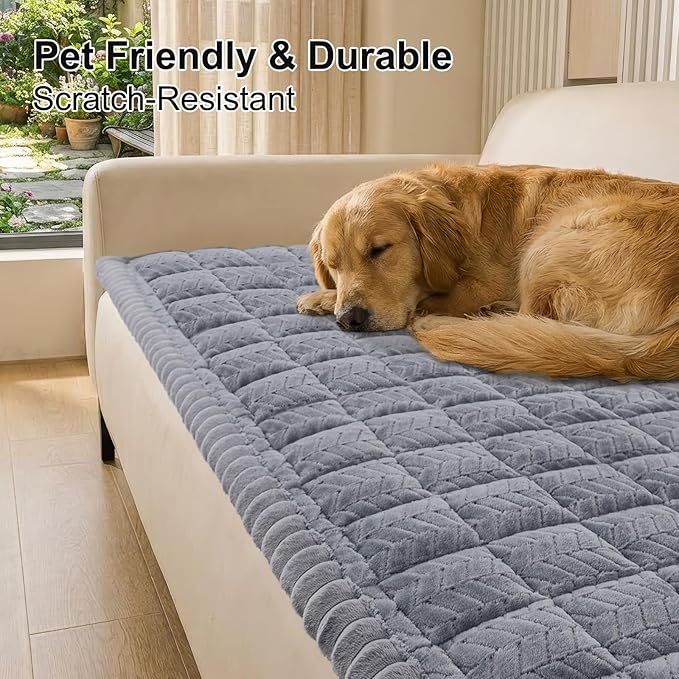 Smiry Couch Cover for Dogs, Non Slip Fuzzy Pet Sofa Covers Washable | Sofa - Image 2