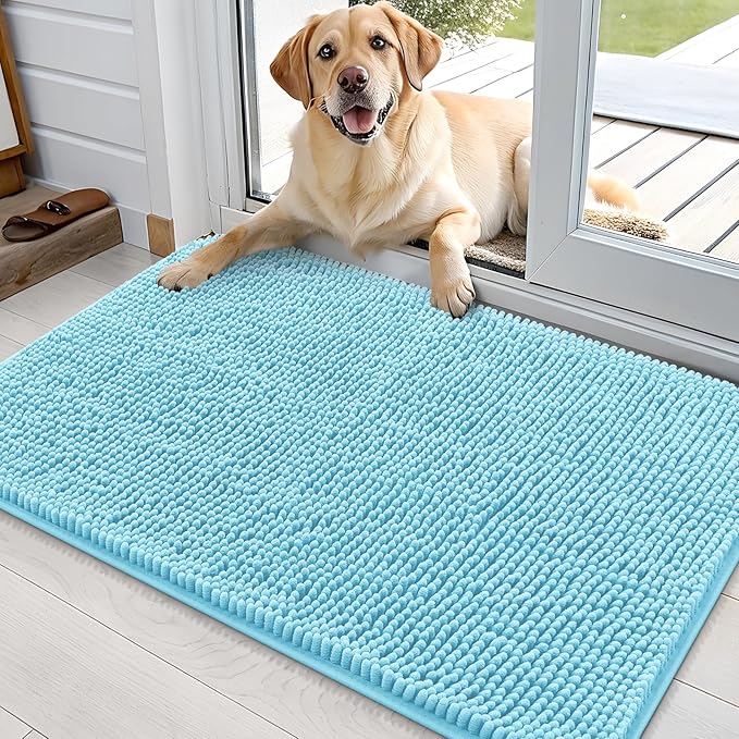 OLANLY Dog Door Mat for Muddy Paws 36x24, Super Absorbent Chenille Mud Mat | by OLANLY