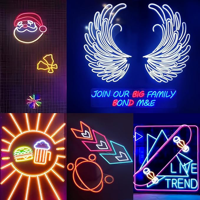 LED Neon Rope Lights, 16.4ft RGB LED Light Strip, 24V Music Sync App/Remote Control DIY Rope Light, IP67 Waterproof Gaming Neon Strip Lights for Bedroom Indoor Oudoor Décor