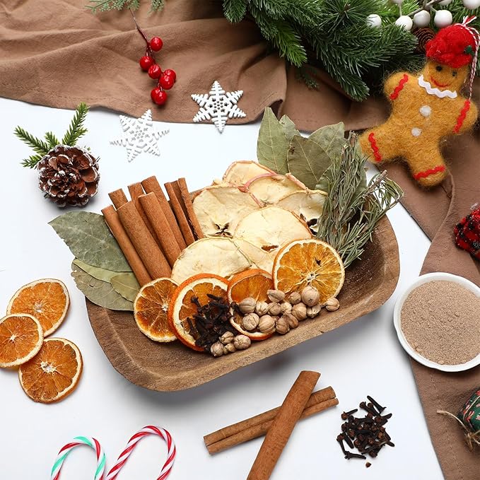 Christmas Simmering Potpourri Bag Cinnamon Stick Dried Orange Slice Apple Slice Lily Clove Rosemary Bay Leaf White Cardamom Powder, Fall Scent Fragrance Stovetop Potpourri Fall Thanksgiving Gift