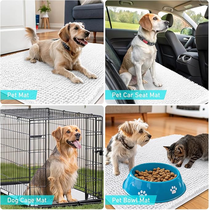 OLANLY Dog Door Mat for Muddy Paws 70x46, Super Absorbent Chenille Mud Mat | - Image 7