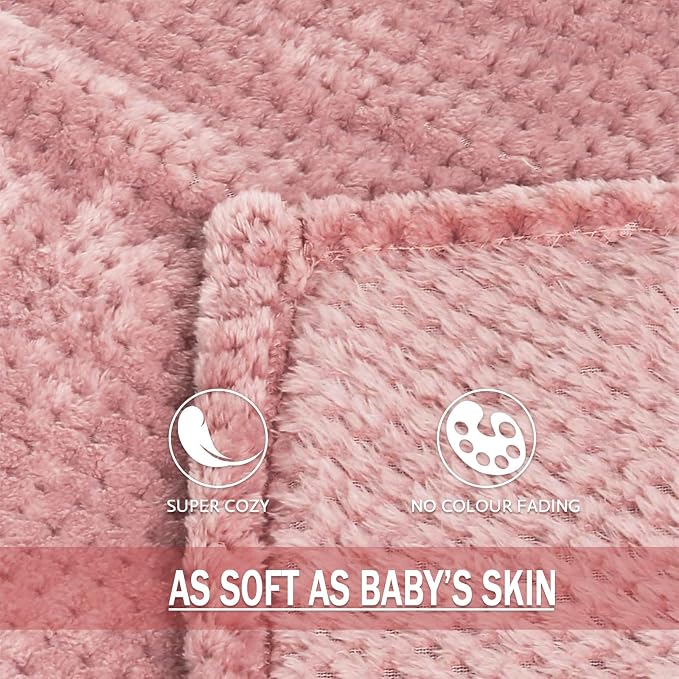 Exclusivo Mezcla Soft Waffle Fleece Bed Blanket Queen Size, Cozy Flannel - Image 7