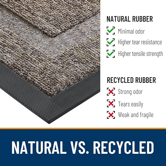 OLANLY Half Circle Front Door Mat Outside 71x23 All-Season Rubber Doormat | - Image 3