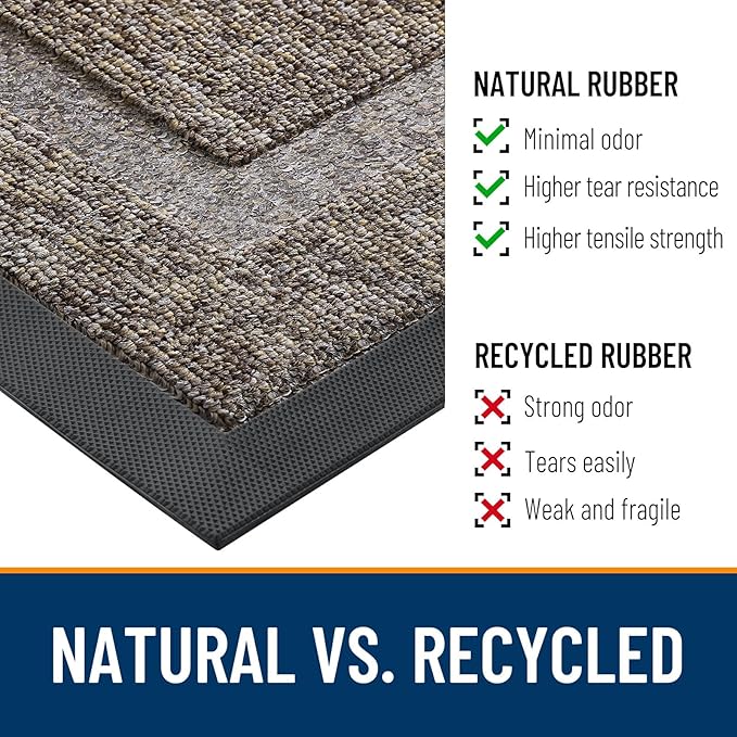 OLANLY Half Circle Front Door Mat Outside 29.5x17 All-Season Rubber Doormat | - Image 4