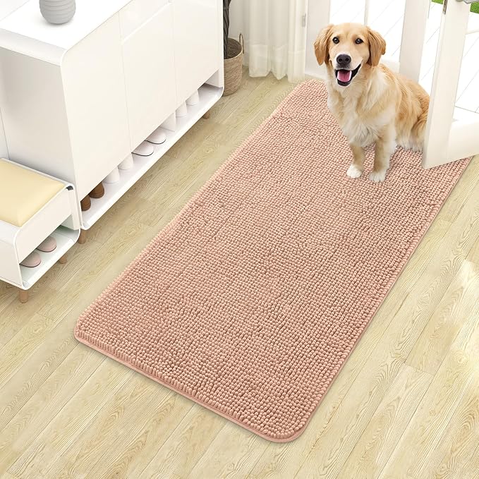 OLANLY Dog Door Mat for Muddy Paws 40x24, Super Absorbent Chenille Mud Mat | by OLANLY