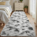 2x6 Tie-Dyed Grey and White Fluffy Runner Rug Non-Slip by ModernHomeDecor
