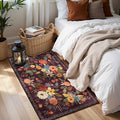 Purple Floral Hallway Runner Rug 2x4 by WelcometoBabovid