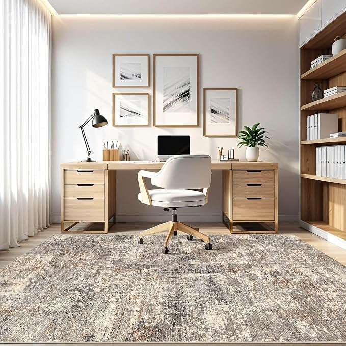 LOONGRUG 5x8 Area Rug Washable Neutral Modern Living Room Rugs Brown Black | - Image 8