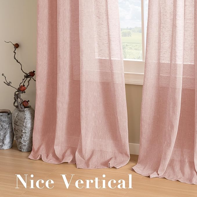 H.VERSAILTEX Linen Curtains 90 inches Long Linen Curtains/Natural Linen Blended - Image 7